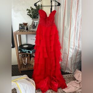 Sherri Hill Vibrant Red Gown